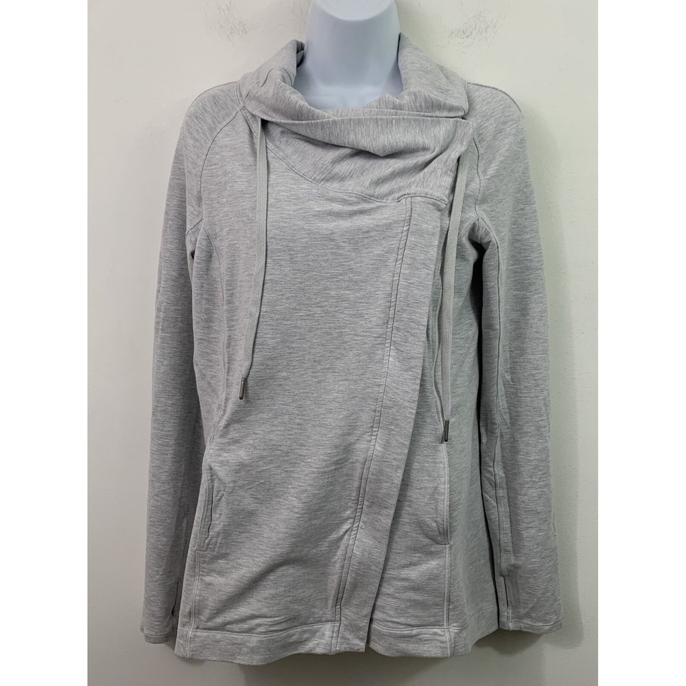 Lululemon Womens 4 Coast Easy French Terry Wrap Jacket Grey Athleisure